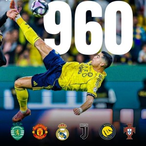 只差最后40球！C罗攻入生涯960球，皇马450球曼联145球胜利116球